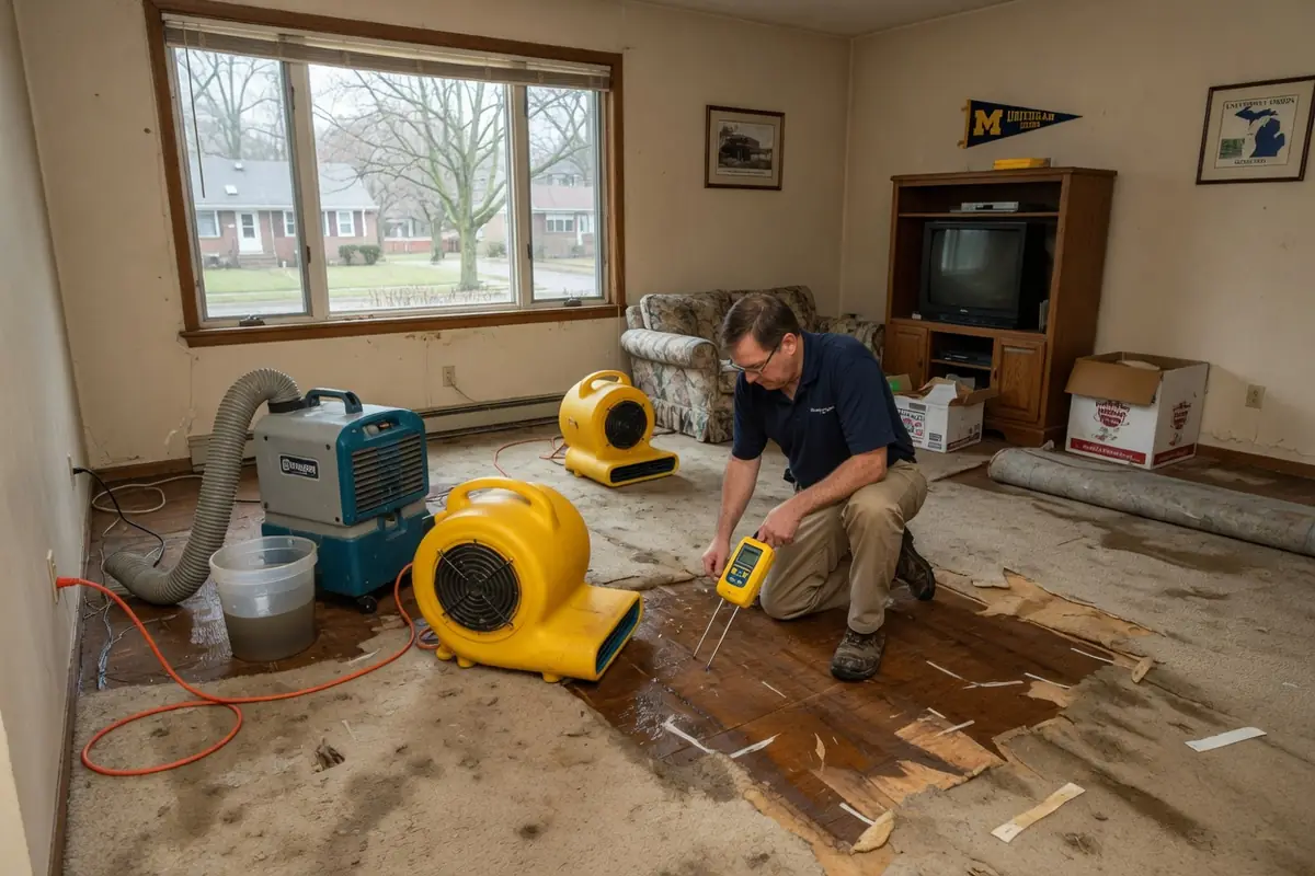 Residential Water Damage Restoration Ann Arbor MI, LLC crew at work